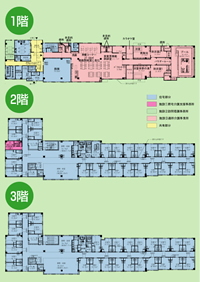 堺北平面フロア図1階2階3階